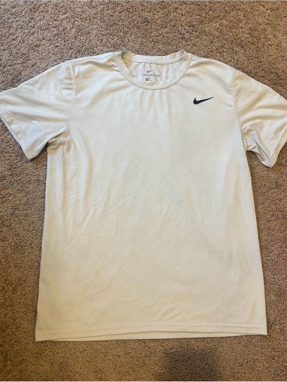 Nike White Short Sleeve Crewneck Tee with Black Swoosh